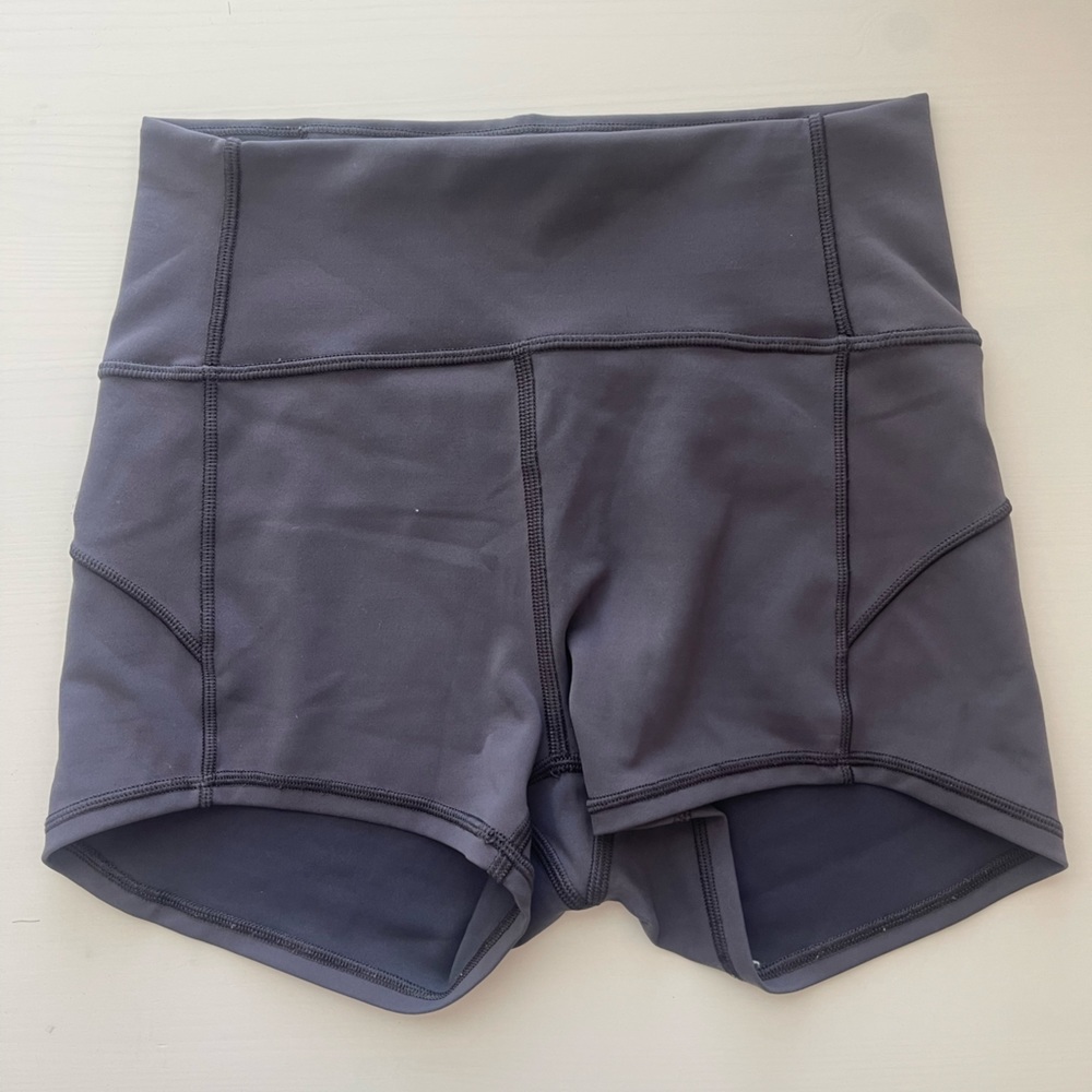 Blue Lululemon Spandex Shorts, 4